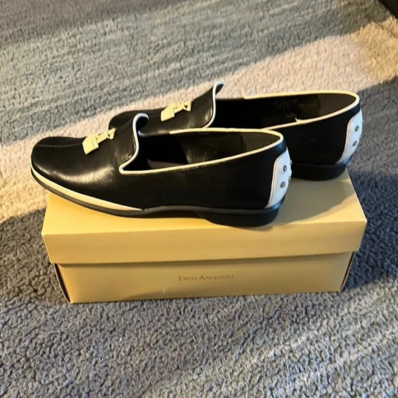Enzo Angiolini Black and White Loafers - Picture 6 of 8